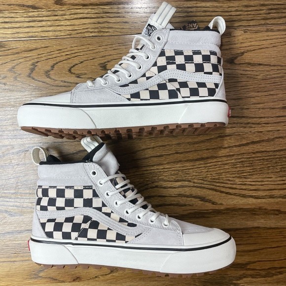 VANS Sk8-Hi MTE-2 All Weather Marshmallow Checkerboard Gum Boot Women's size 9 - Picture 3 of 8